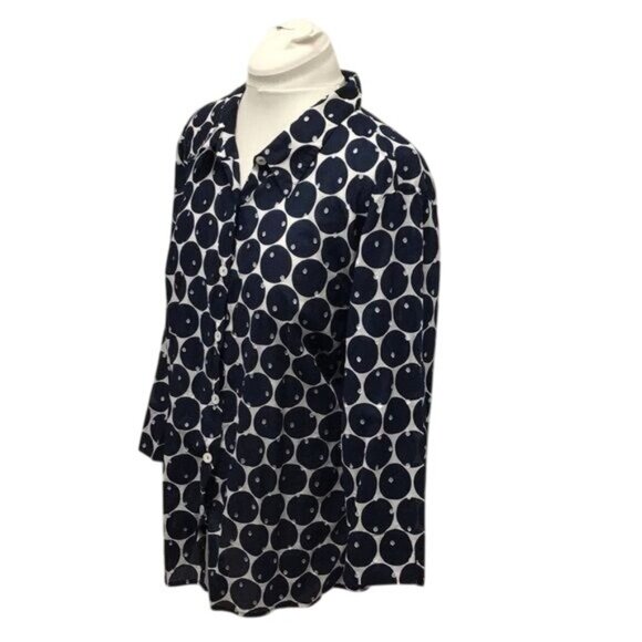 Alfred Dunner Women’s Gauzy 3/4 Sleeve Geometric Print Button Up Shirt - Picture 3 of 6